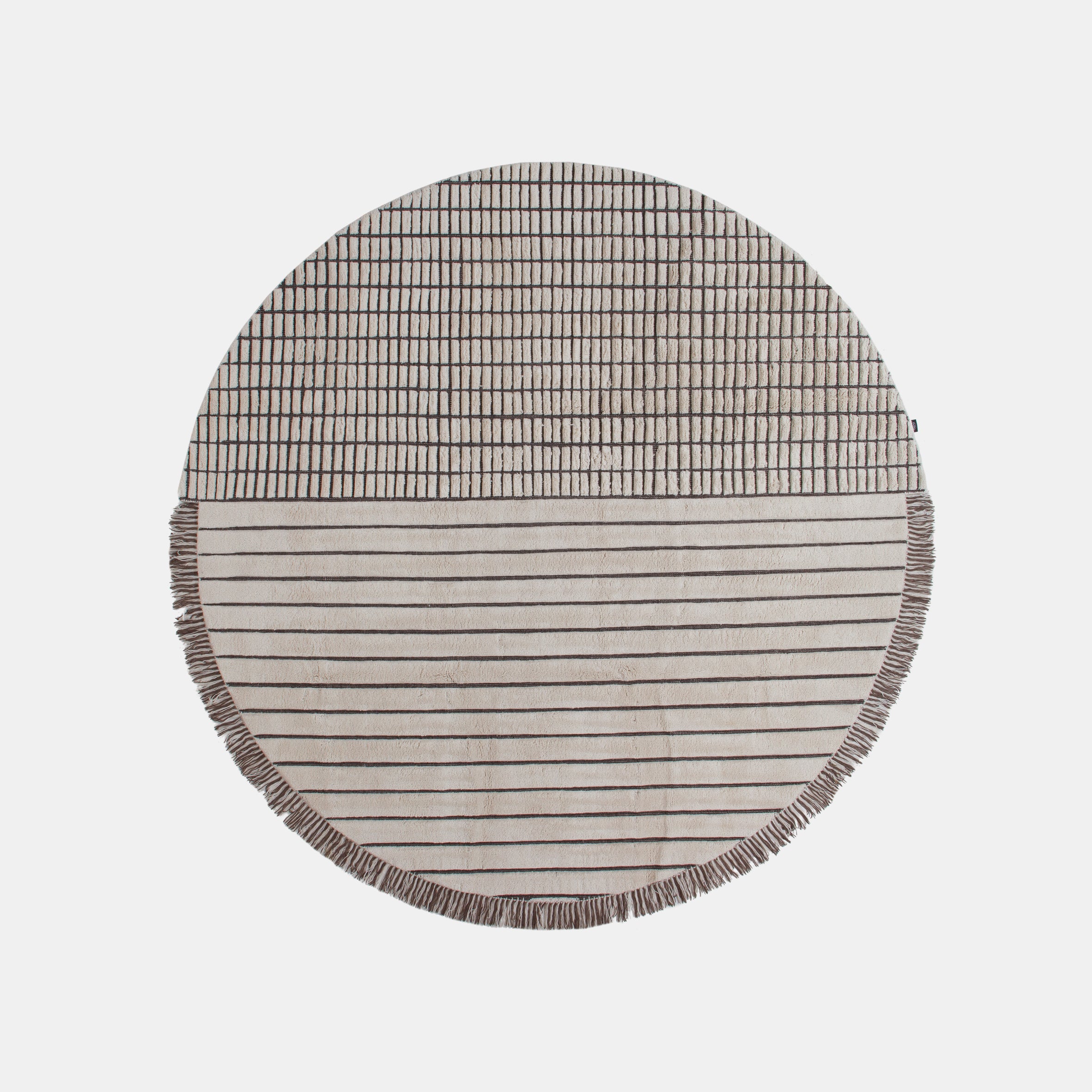 Grid Berber Round Rug