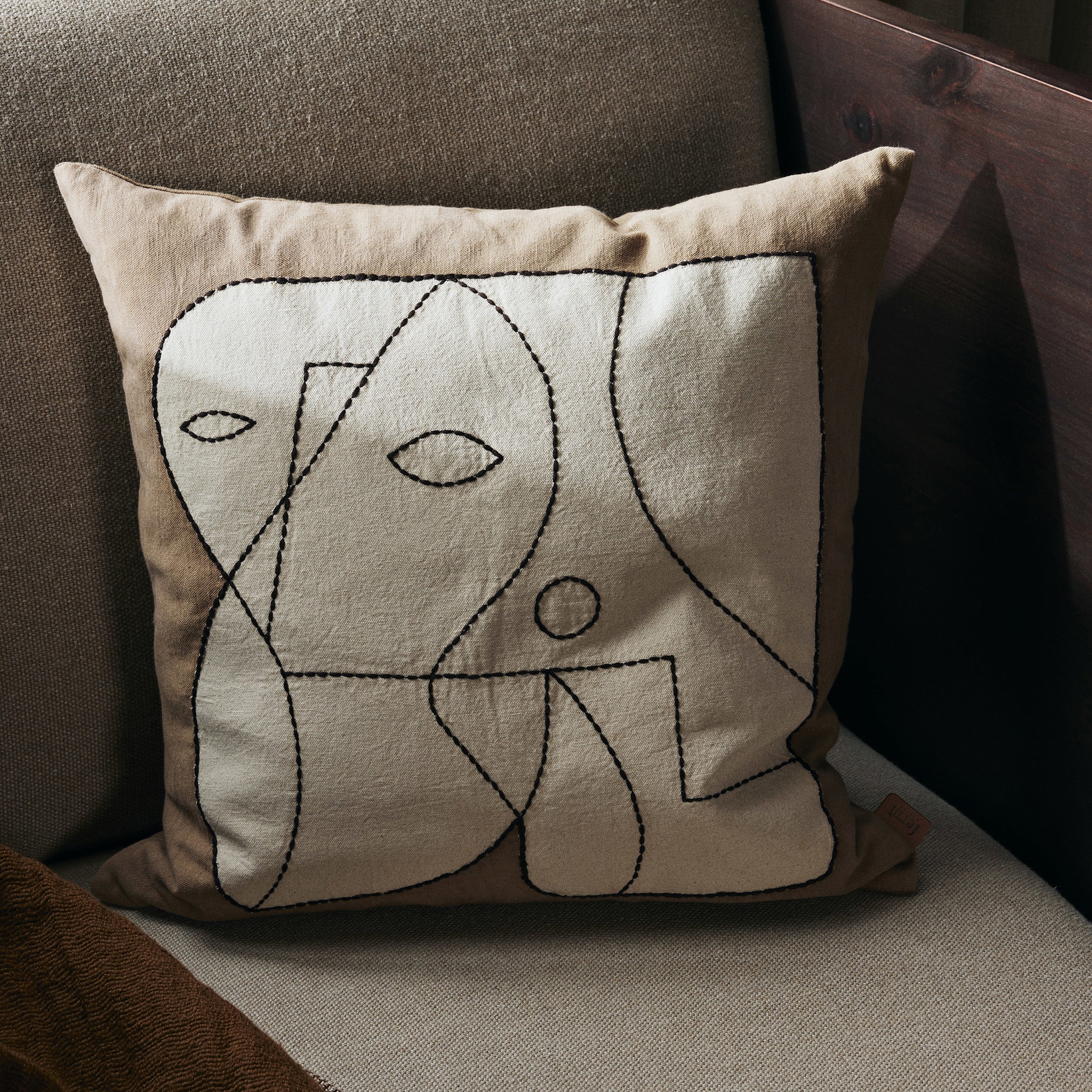 Figure Cushion - Taupe