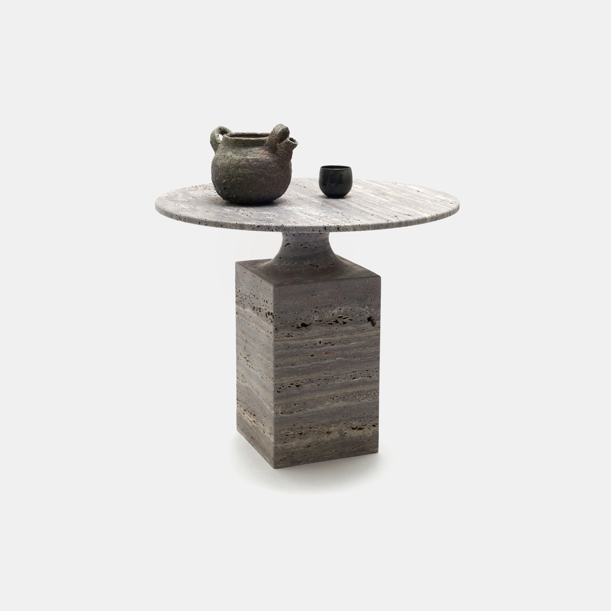 OUK2 Travertine Side Table