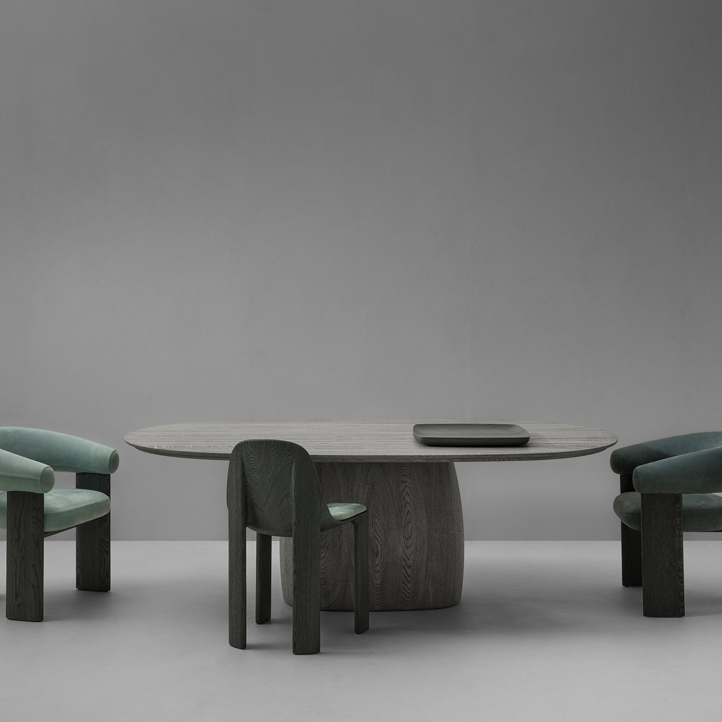 Barrel Semi-Oval Dining Table