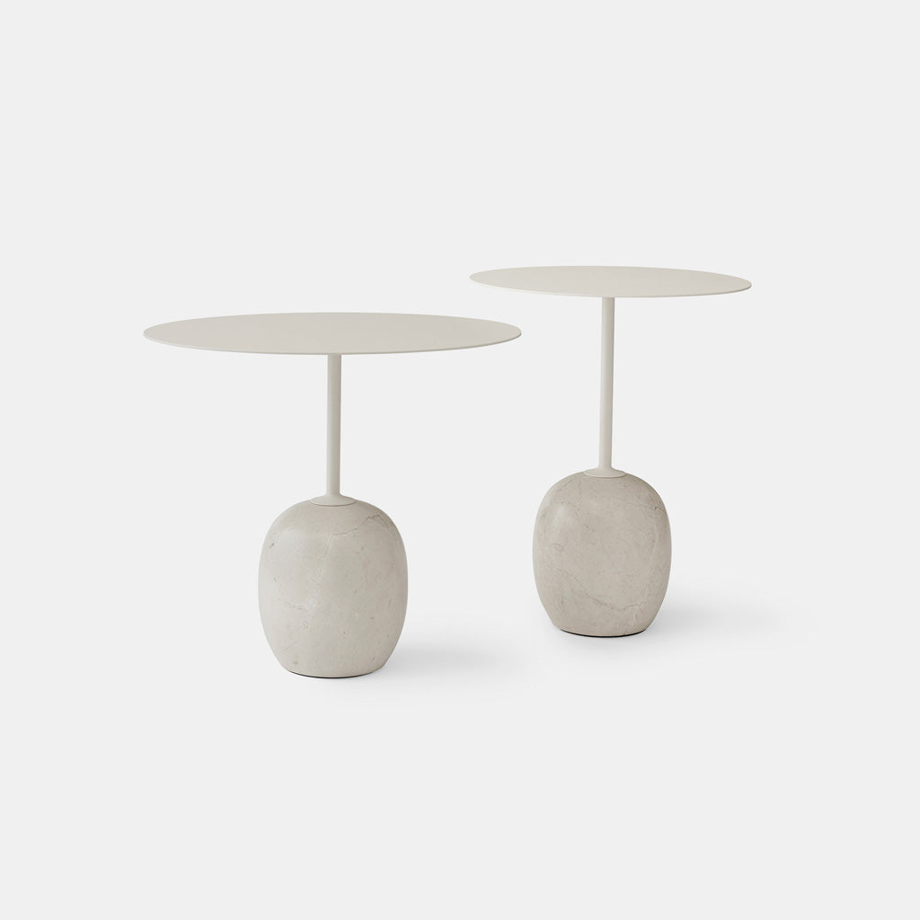 Lato Side Tables - Crema Diva marble - Monologue London