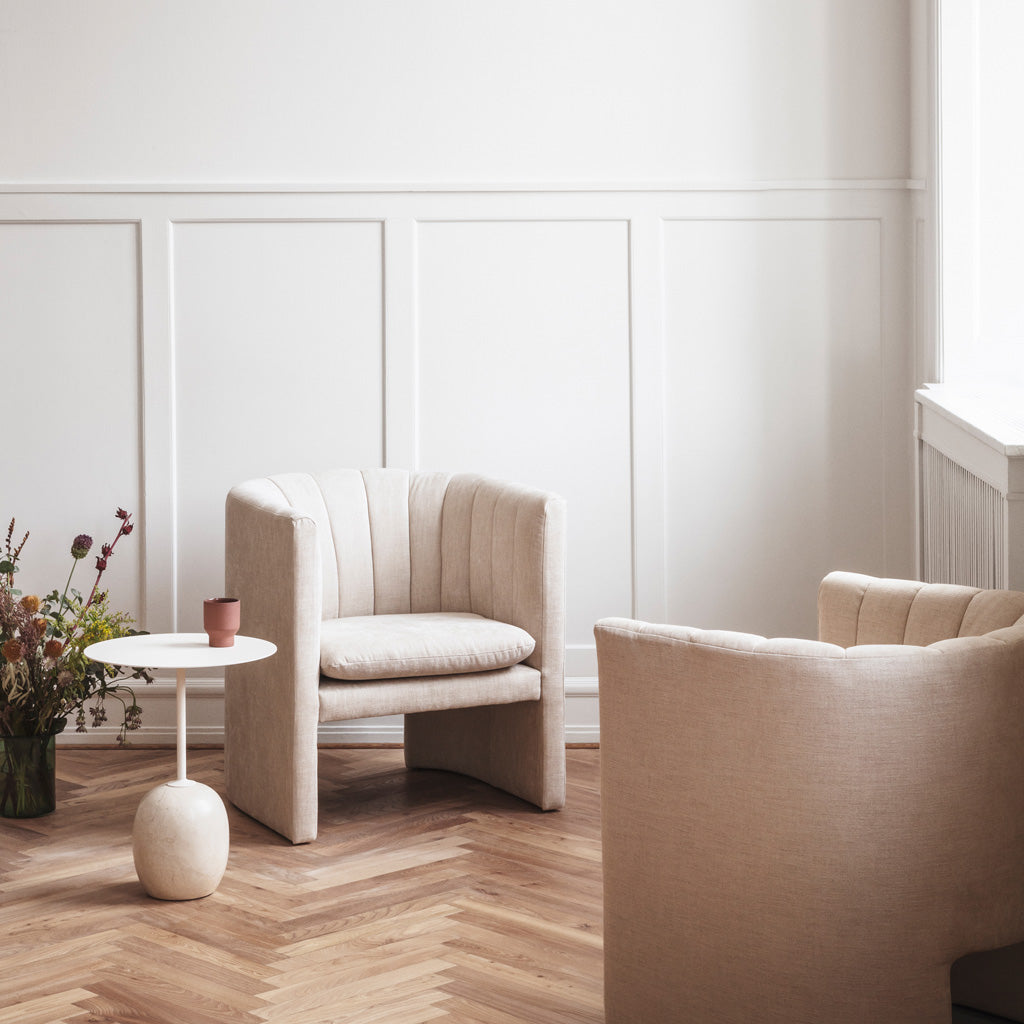 Lato Side Tables - Crema Diva marble - Monologue London