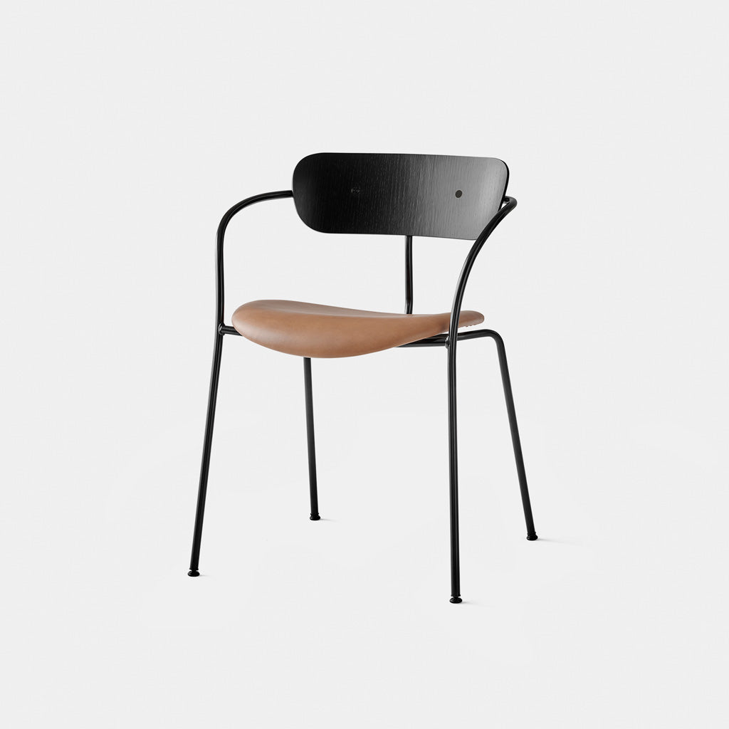 Pavilion Chair With Armrests AV4 - Black Lacquered Oak - Monologue London