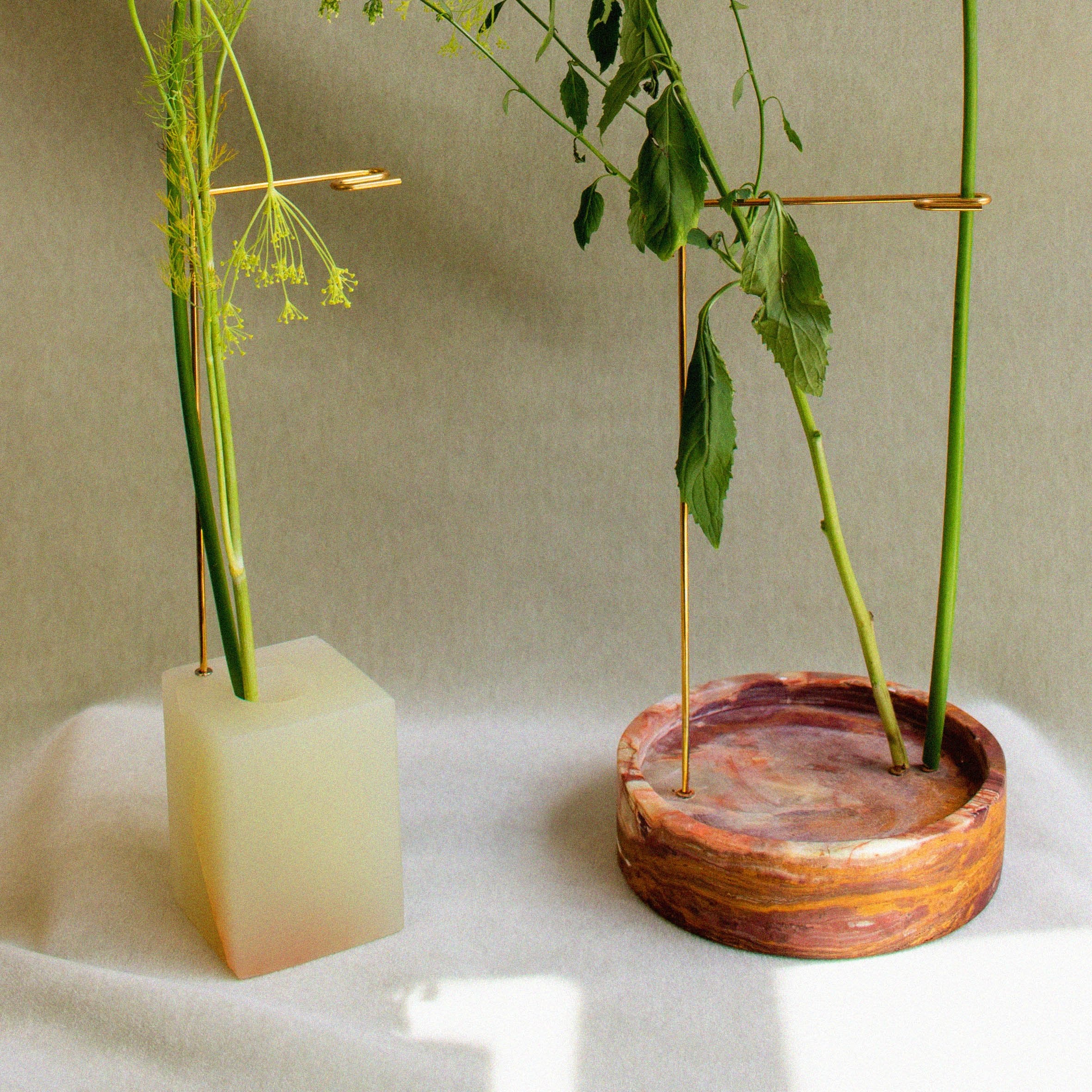 Posture Vase 1 - Green Brown Onyx