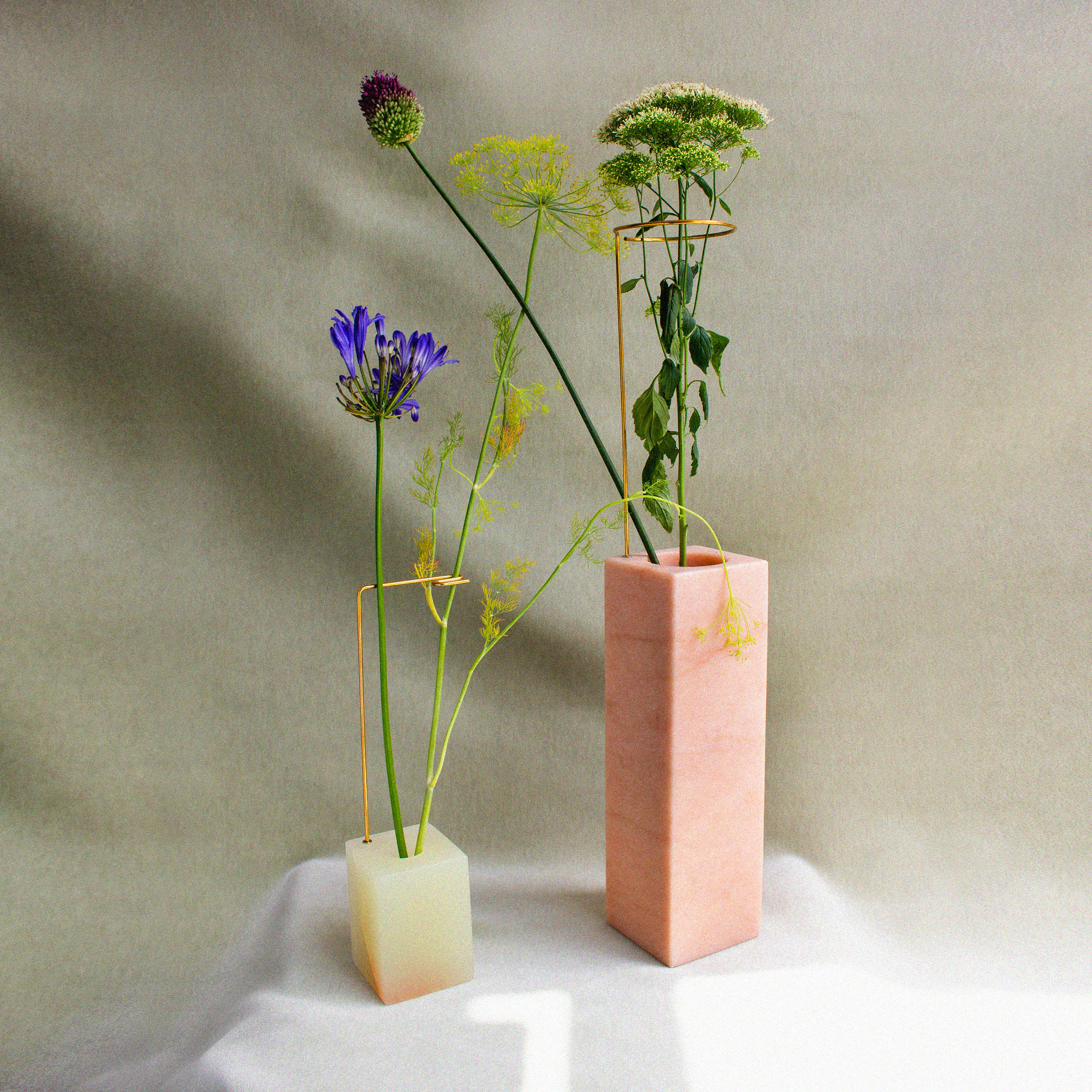 Posture Vase 2 - Green Brown Onyx