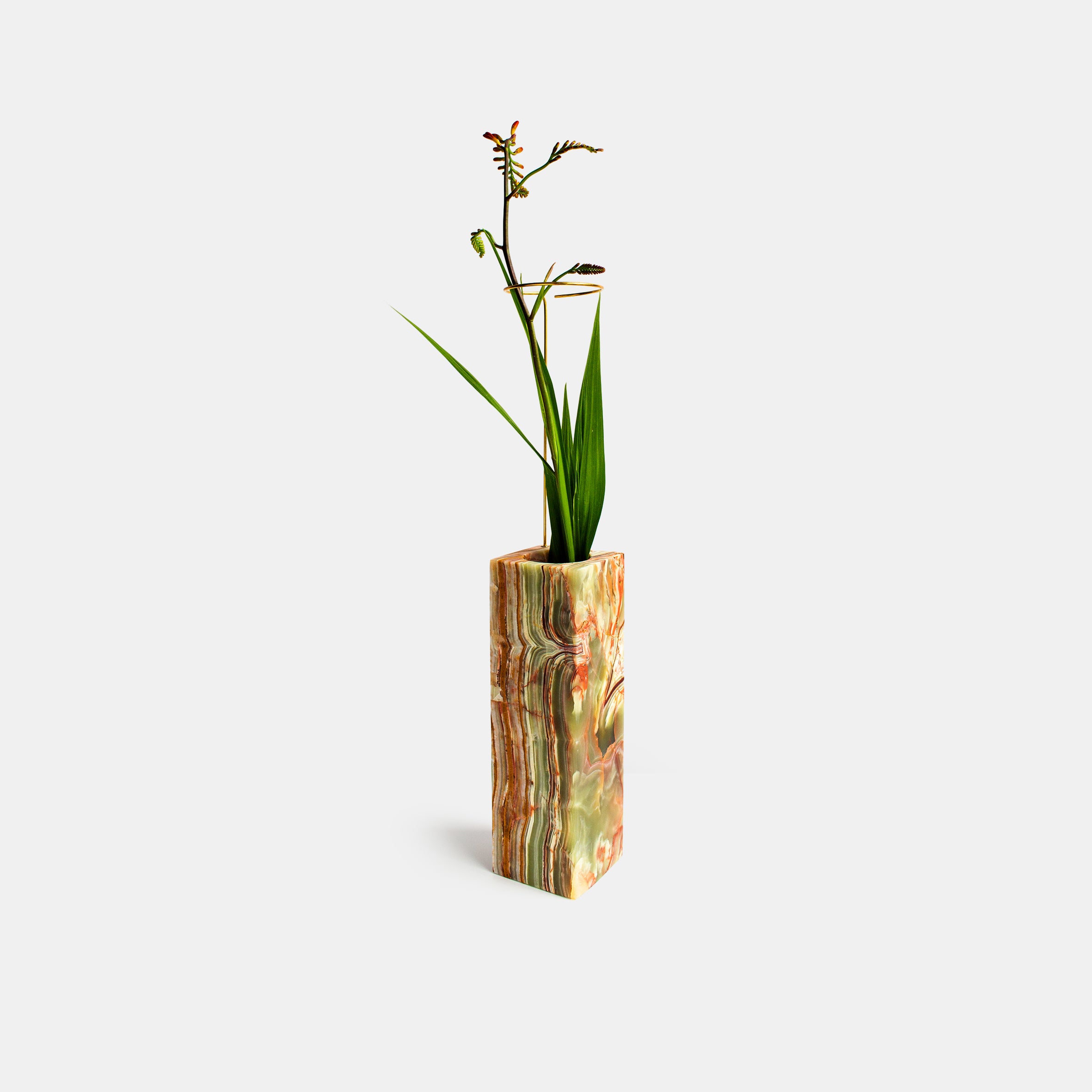 Posture Vase 2 - Green Brown Onyx