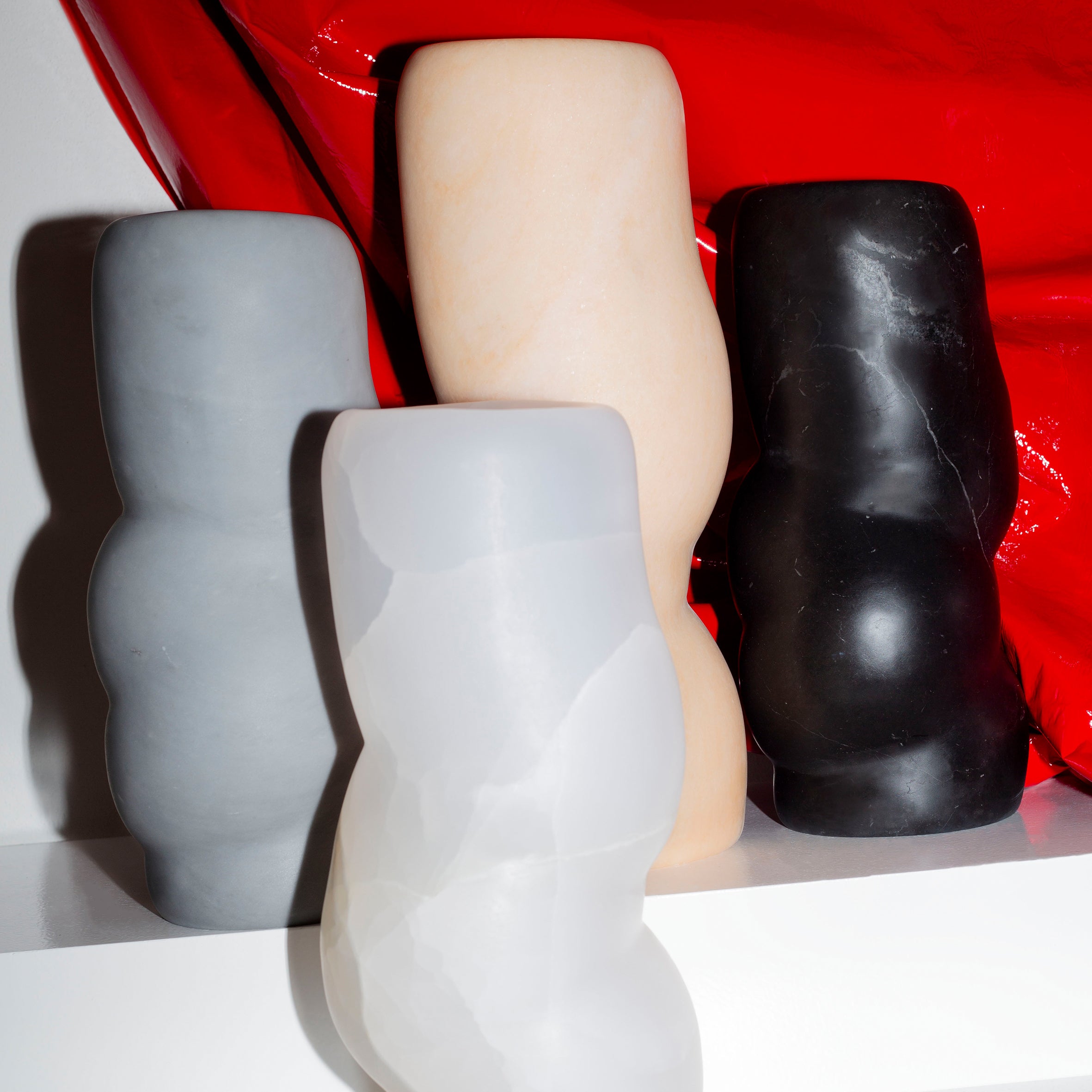 Fat Rolls Vase - Small, Black Marquina - Monologue London