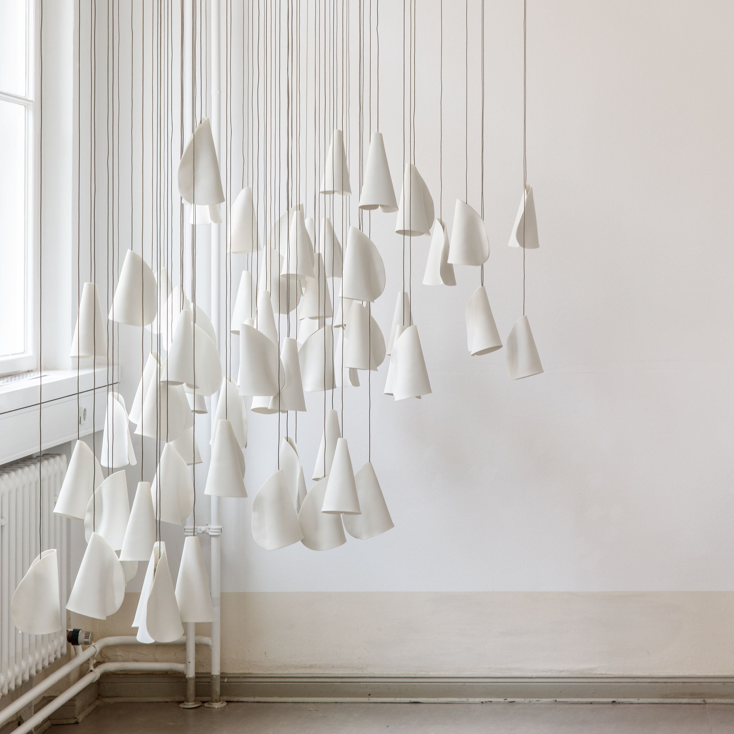 21 Single White Porcelain Pendant