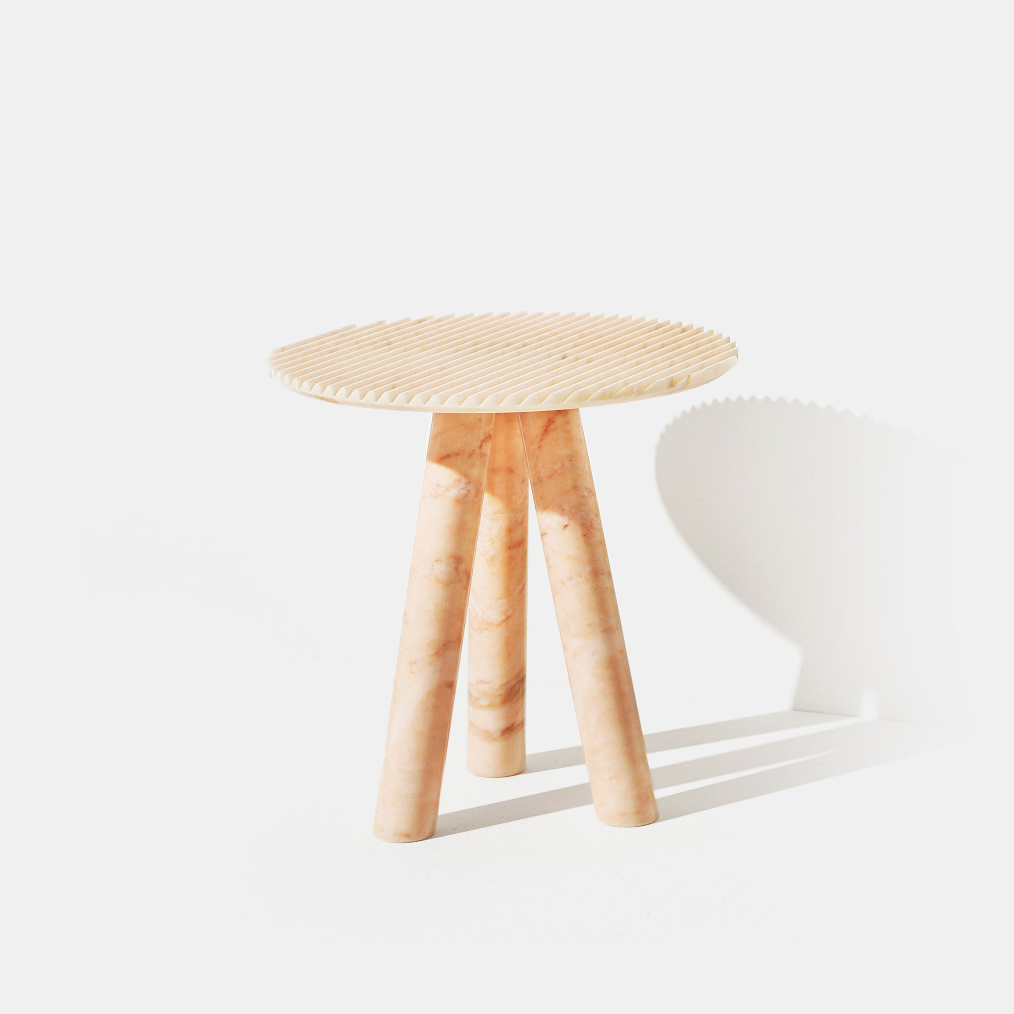 Rabbet Side Table - Rosa del Portogallo Marble - Monologue London