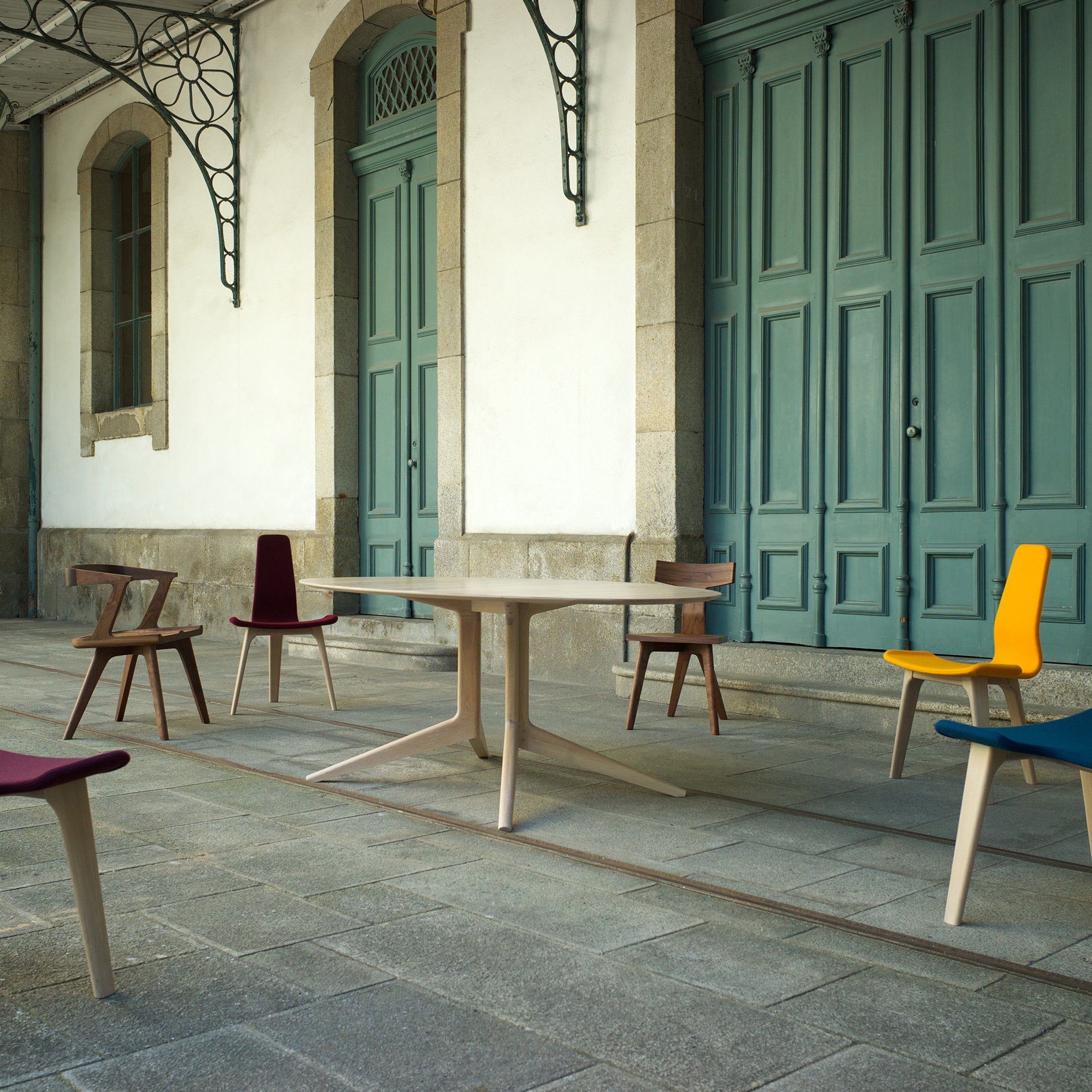 Light Oval Dining Table