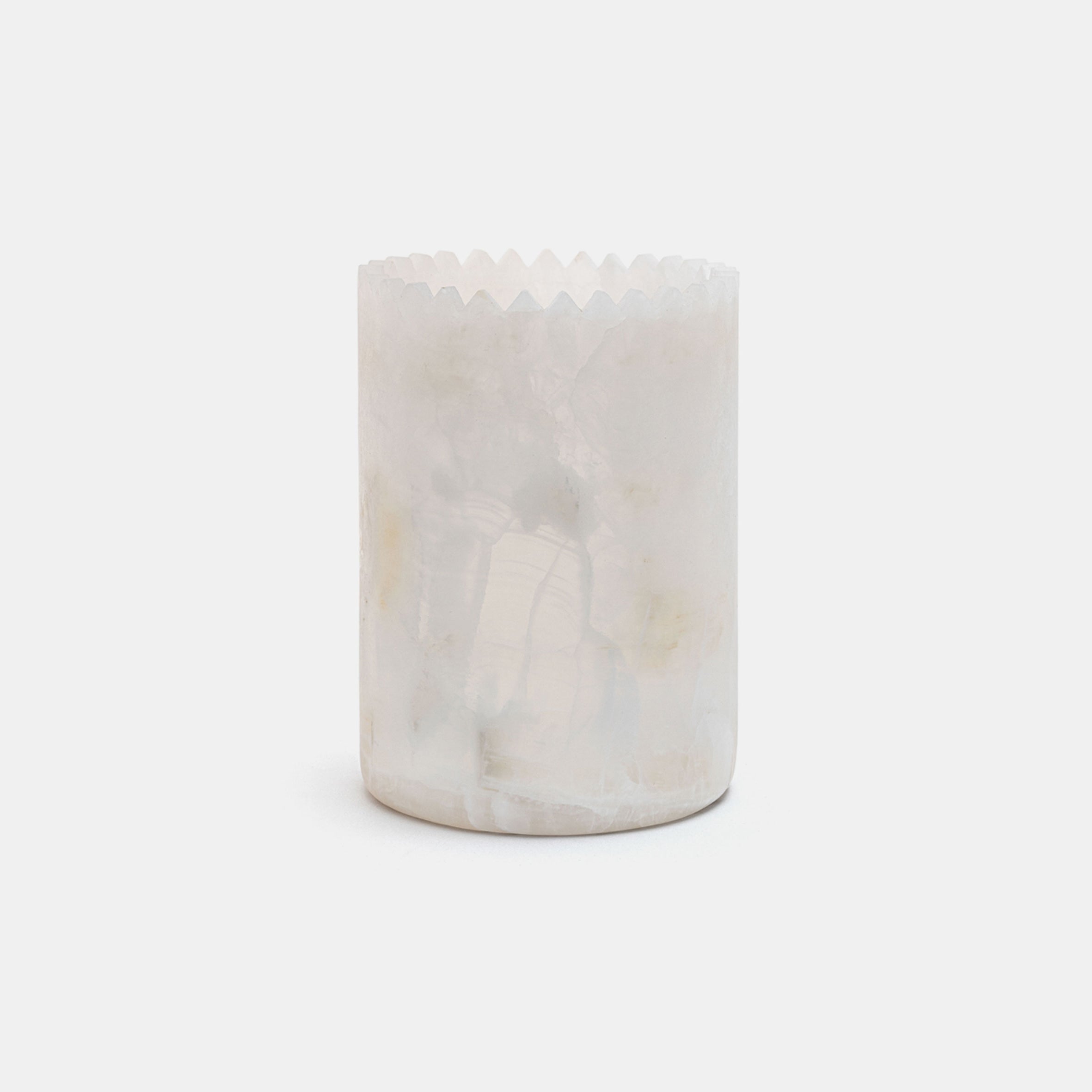 Triangoli Vase L - White Onyx