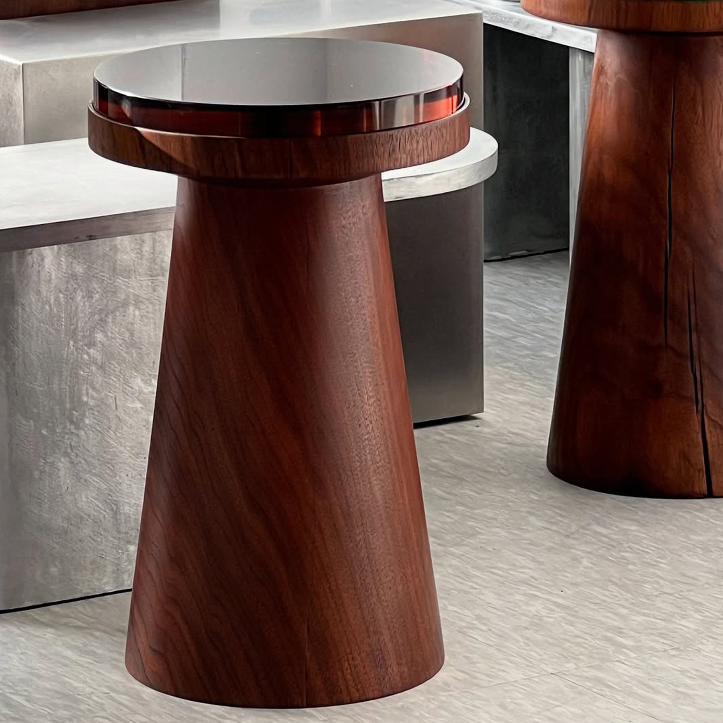 Material Container Stool - Brass