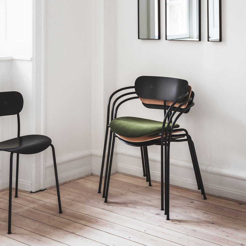 Pavilion Chair With Armrests AV4 - Black Lacquered Oak - Monologue London