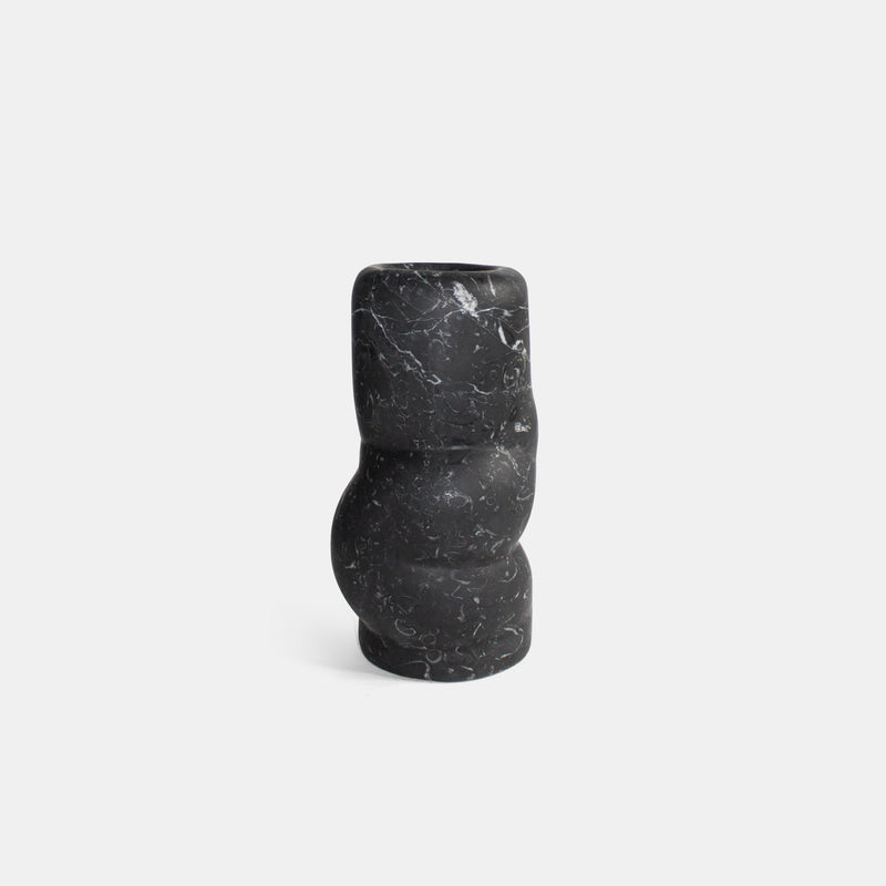 Fat Rolls Vase - Small, Black Marquina - Monologue London