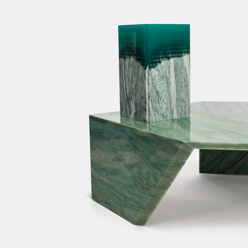 Origami Marble Table - Verde Acquamarina - Monologue London
