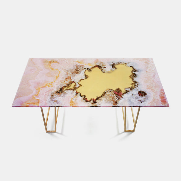 Canyon Dining Table - Pink Onyx