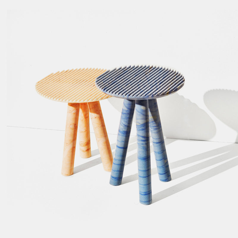 Rabbet Side Table - Rosa del Portogallo Marble - Monologue London