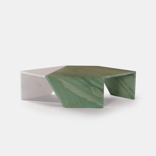Origami Marble Table - Verde Acquamarina