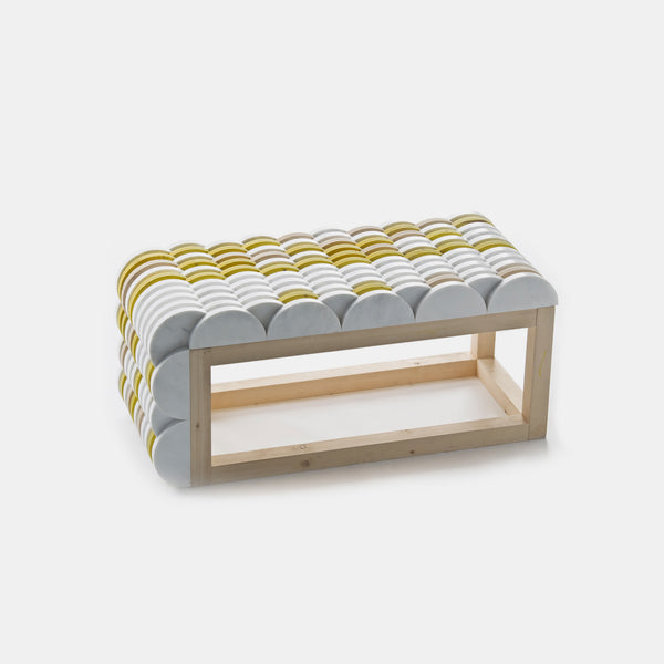 Semicircles Marble Bench