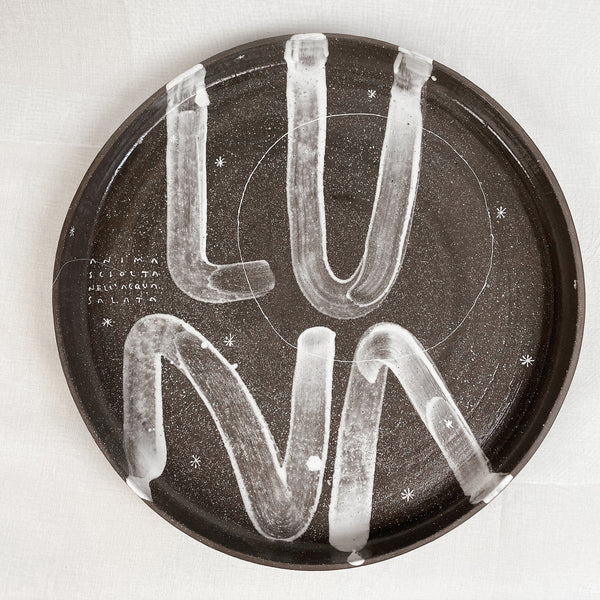 White Lava Plate - Luna