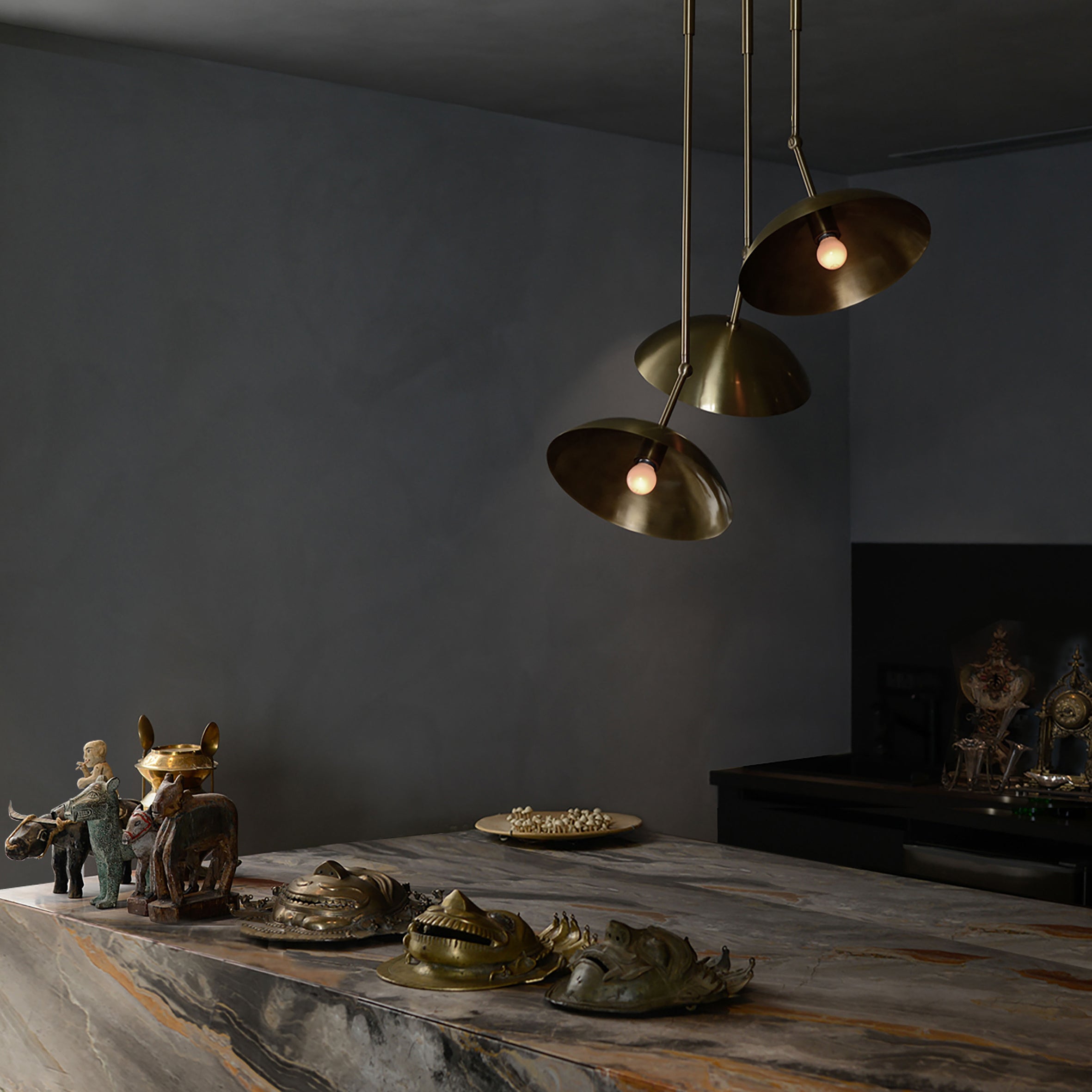 Tango Pendant - Brass Dome