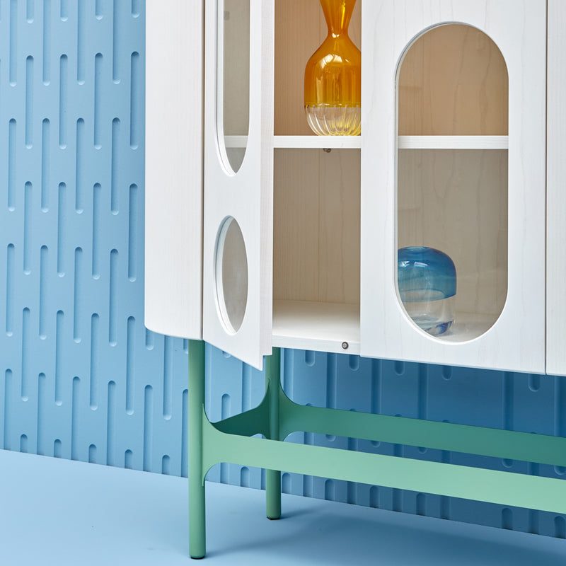 Oblo' B Cabinet - White & Green - Monologue London