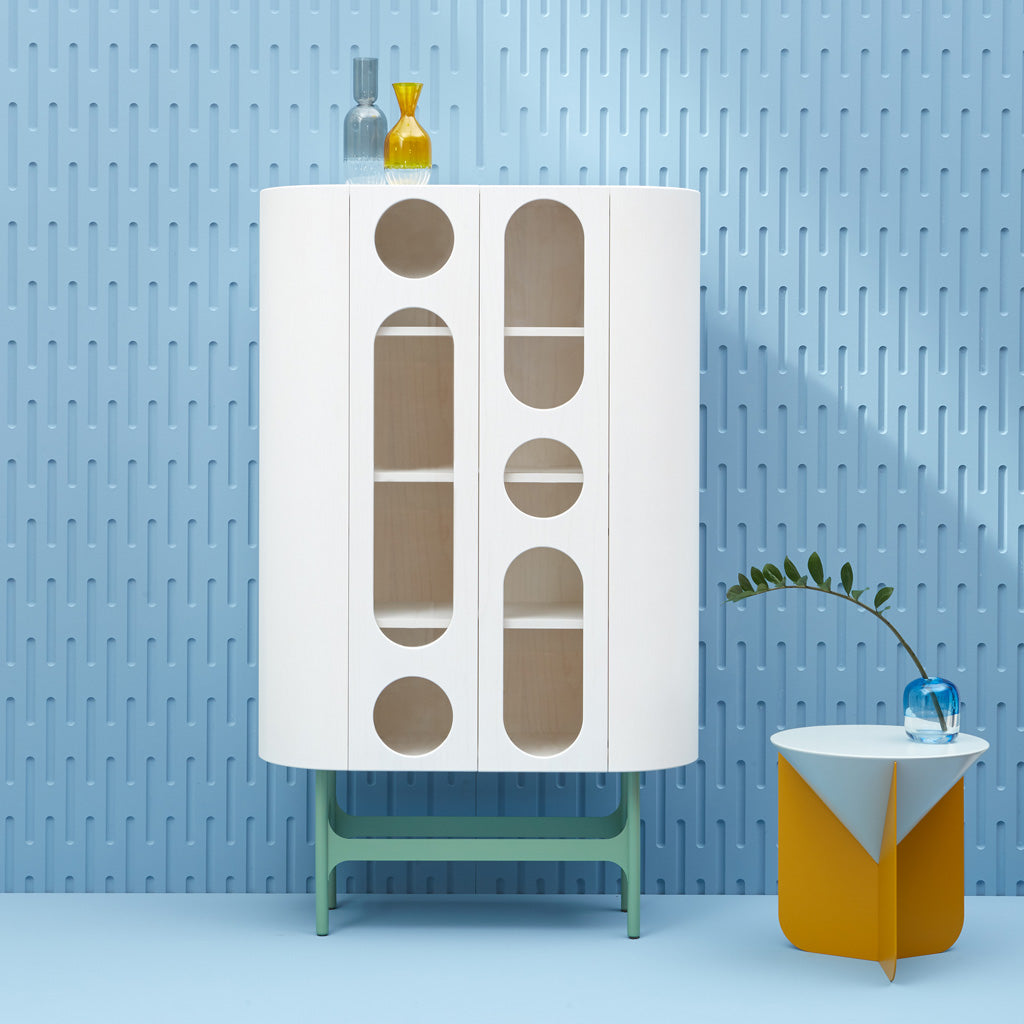 Oblo' B Cabinet - White & Green - Monologue London