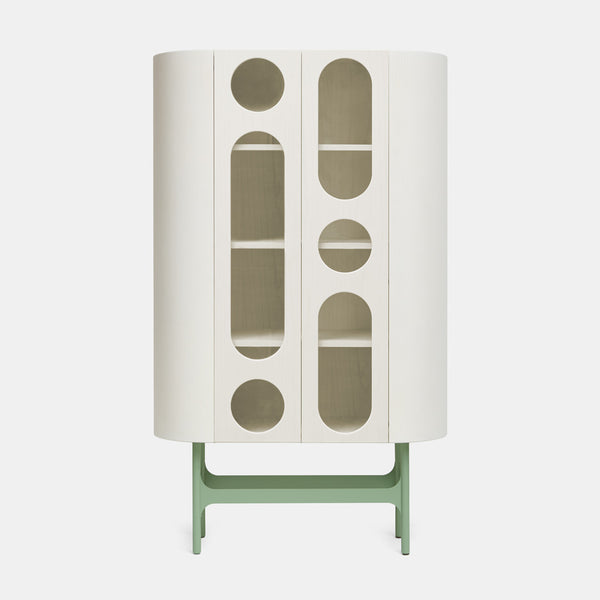 Oblo' B Cabinet - White & Green - Monologue London
