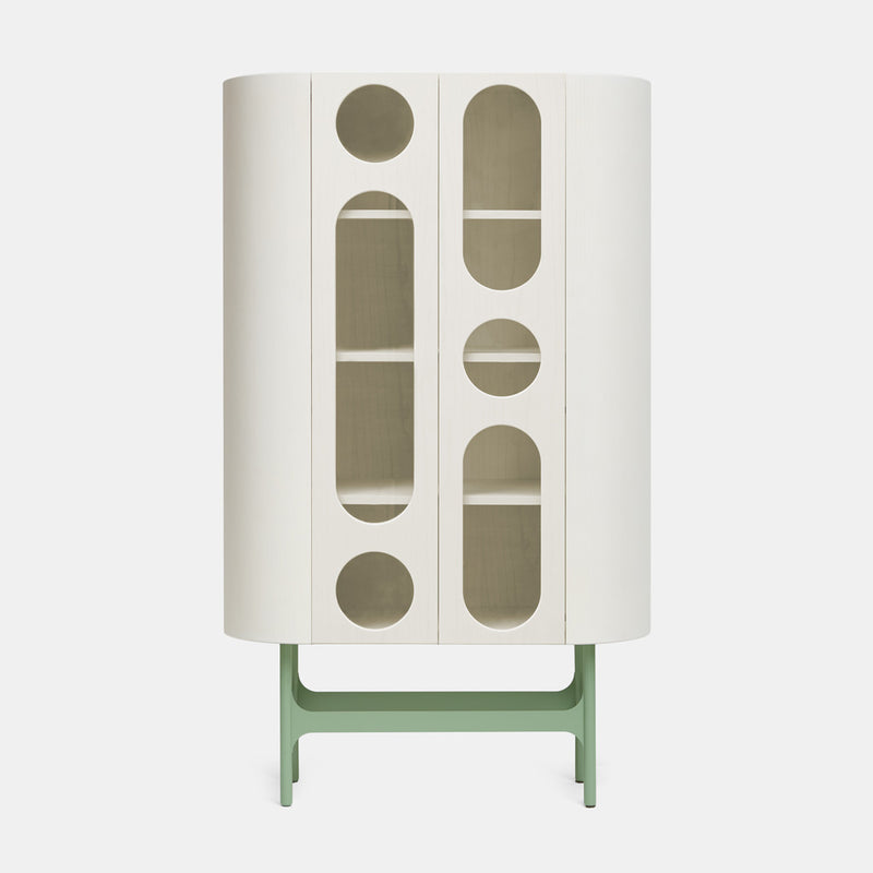 Oblo' B Cabinet - White & Green - Monologue London