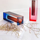 Mellow Vase - Indigo & Teak